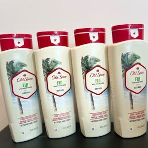 Fiji Body Wash with Palm Tree - Red and Cream 4 pack.